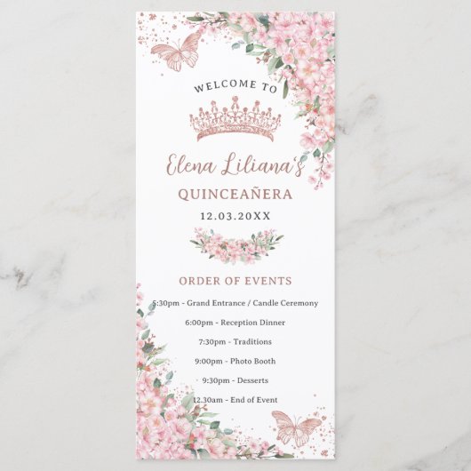 Cherry Blossoms Rose Gold Butterfly Programm (Vorderseite)