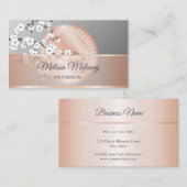 Cherry Blossoms Rose Gold Grau Mandala Floral Visitenkarte (Vorne/Hinten)