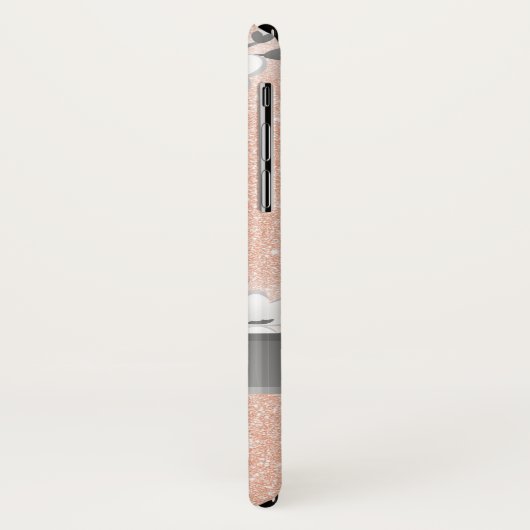 Cherry Blossoms Rose Gold Monogramm Blende Case-Mate iPhone Hülle (Hinten/Links)