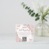 Cherry Blossoms Rose Gold Quinceanera QR Geschenk Begleitkarte (Stehend Vorderseite)