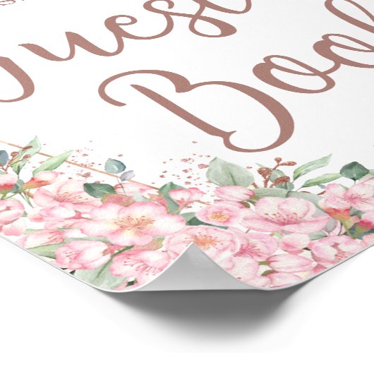 Cherry Blossoms Rose Gold Quinceñera Gästebuch (Ecke)