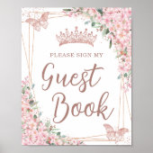 Cherry Blossoms Rose Gold Quinceñera Gästebuch (Vorne)