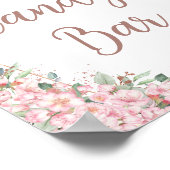 Cherry Blossoms Rose Gold Schmetterlinge Candy Bar Poster (Ecke)