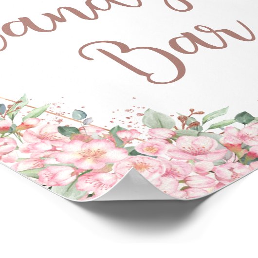 Cherry Blossoms Rose Gold Schmetterlinge Candy Bar Poster (Ecke)