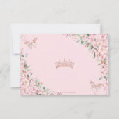 Cherry Blossoms Rose Gold Schmetterlinge Quinceañe RSVP Karte (Rückseite)