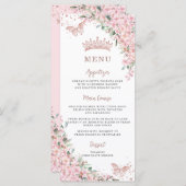 Cherry Blossoms Rose Gold Schmetterlinge Slim Menu Menükarte (Vorne/Hinten)