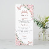 Cherry Blossoms Rose Gold Schmetterlinge Slim Menu Menükarte (Stehend Vorderseite)