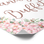 Cherry Blossoms Rose Gold Schmetterlinge Süßspeise Poster (Ecke)