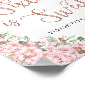 Cherry Blossoms Rose Gold Schmetterlinge Sweet Lec Poster (Ecke)