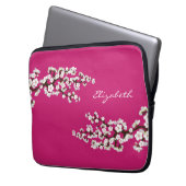 Cherry Blossoms Sakura Laptop Sleeve (Fuschia) (Vorderseite Links)