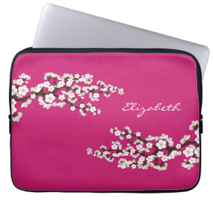 Cherry Blossoms Sakura Laptop Sleeve (Fuschia)