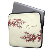 Cherry Blossoms Sakura Laptop Sleeve (rot) (Vorderseite Links)