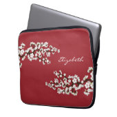 Cherry Blossoms Sakura Laptop Sleeve (rot) (Vorderseite Links)