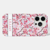 Cherry Blossoms Sakura Monogrammed Case-Mate iPhone Hülle (Rückseite (Horizontal))