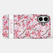 Cherry Blossoms Sakura Monogrammed Case-Mate iPhone Hülle (Rückseite (Horizontal))
