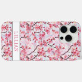 Cherry Blossoms Sakura Monogrammed Case-Mate iPhone Hülle (Rückseite (Horizontal))