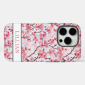 Cherry Blossoms Sakura Monogrammed Case-Mate iPhone Hülle (Rückseite (Horizontal))