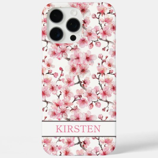 Cherry Blossoms Sakura Pattern Monogrammed Case-Mate iPhone Hülle (Rückseite)
