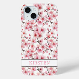 Cherry Blossoms Sakura Pattern Monogrammed Case-Mate iPhone Hülle