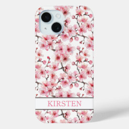Cherry Blossoms Sakura Pattern Monogrammed Case-Mate iPhone Hülle