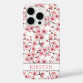 Cherry Blossoms Sakura Pattern Monogrammed Case-Mate iPhone Hülle (Rückseite)