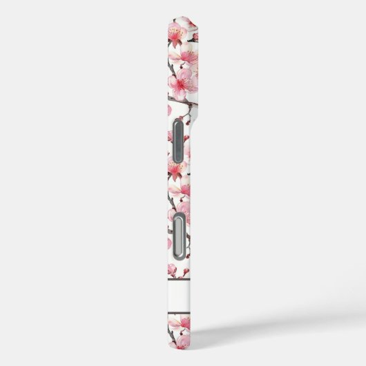 Cherry Blossoms Sakura Pattern Monogrammed Case-Mate iPhone Hülle (Rückseite / Rechts)