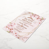 Cherry Blossoms Sakura Pink Sweet 16 Rose Gold Folieneinladung (Gedreht)