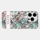 Cherry Blossoms Sakura Print Monogrammed Case-Mate iPhone Hülle (Rückseite (Horizontal))