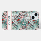 Cherry Blossoms Sakura Print Monogrammed Case-Mate iPhone Hülle (Rückseite (Horizontal))