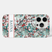 Cherry Blossoms Sakura Print Monogrammed Case-Mate iPhone Hülle (Rückseite (Horizontal))