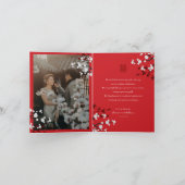 Cherry Blossoms Sakura 'Xie Xie' Chinesische Hochz Dankeskarte (Innenseite)