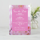 Cherry Blossoms Save the Date Einladung (Stehend Vorderseite)