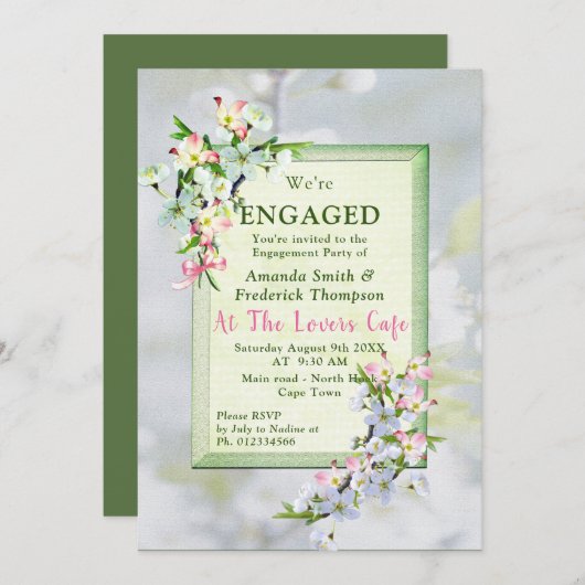 Cherry Blossoms Spring Party Einladung (Vorne/Hinten)