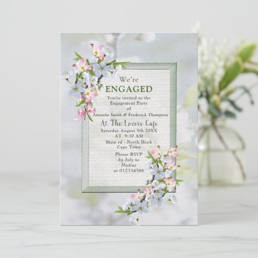 Cherry Blossoms Spring Party Einladung (Stehend Vorderseite)