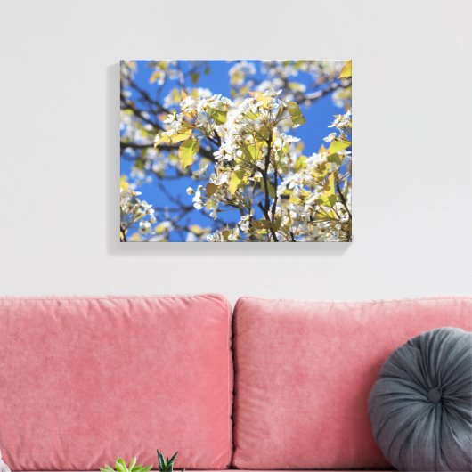 Cherry Blossoms Stretched Canvas Print Leinwanddruck (Insitu (Wohnzimmer))