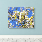 Cherry Blossoms Stretched Canvas Print Leinwanddruck (Insitu (Holzboden))