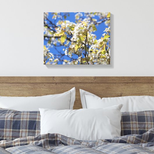 Cherry Blossoms Stretched Canvas Print Leinwanddruck (Insitu (Schlafzimmer))