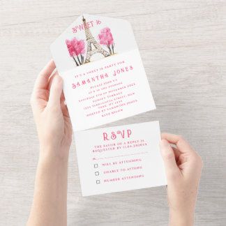 Cherry Blossoms Sweet 16 Floral Sechzehn Sakura Al All In One Einladung