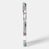 Cherry Blossoms Teal Sakura Print Monogrammed Case-Mate iPhone Hülle (Rückseite / Links)