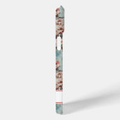 Cherry Blossoms Teal Sakura Print Monogrammed Case-Mate iPhone Hülle (Rückseite / Rechts)