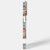 Cherry Blossoms Teal Sakura Print Monogrammed Case-Mate iPhone Hülle (Rückseite / Rechts)