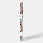 Cherry Blossoms Teal Sakura Print Monogrammed Case-Mate iPhone Hülle (Rückseite / Rechts)