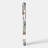 Cherry Blossoms Teal Sakura Print Monogrammed Case-Mate iPhone Hülle (Rückseite / Links)