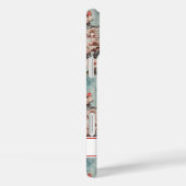 Cherry Blossoms Teal Sakura Print Monogrammed Case-Mate iPhone Hülle (Rückseite / Rechts)