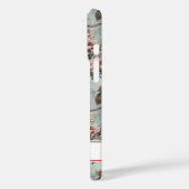 Cherry Blossoms Teal Sakura Print Monogrammed Case-Mate iPhone Hülle (Rückseite / Links)