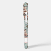 Cherry Blossoms Teal Sakura Print Monogrammed Case-Mate iPhone Hülle (Rückseite / Links)