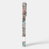 Cherry Blossoms Teal Sakura Print Monogrammed Case-Mate iPhone Hülle (Rückseite / Rechts)