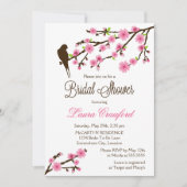 Cherry Blossoms und Bird-Brautparty Einladung (Vorderseite)