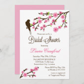 Cherry Blossoms und Bird-Brautparty Einladung (Vorne/Hinten)
