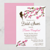 Cherry Blossoms und Bird-Brautparty Einladung (Vorne/Hinten)